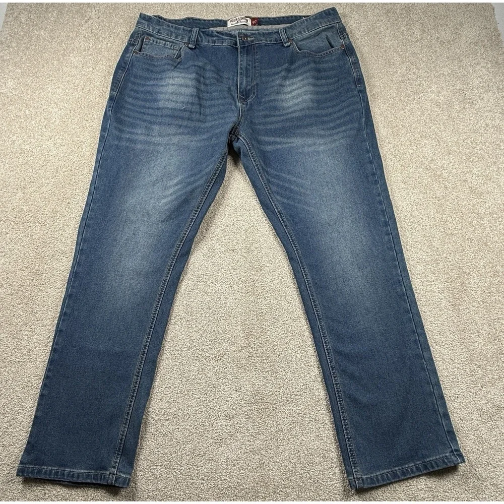 Hudson And Barrow Jeans Mens 40x30 NYC Slim Straight Stretch Medium Wash Blue